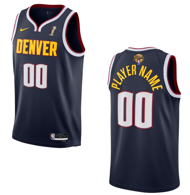 Men's Denver Nuggets Active Player Custom Navy 2023 Finals Icon Edition Champions Stitched Basketball Jersey